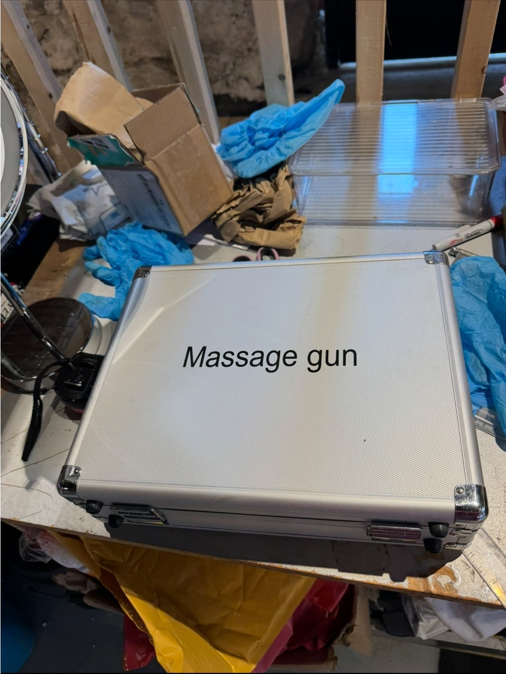 Portable Silver Massage Gun Case